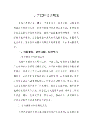 小学教师培训规划.docx