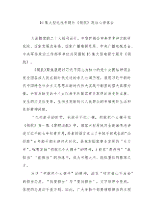 16集大型电视专题片《领航》观后心得体会3篇.docx