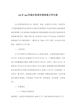 xxx乡20xx年城乡低保年度核查工作方案.docx