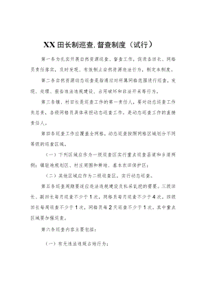XX田长制巡查、督查制度（试行）.docx