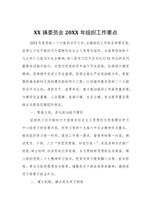 XX镇委员会2022年组织工作要点.docx