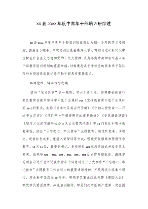 xx县20xx年度中青年干部培训班综述.docx