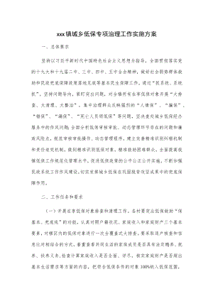 xxx镇城乡低保专项治理工作实施方案.docx
