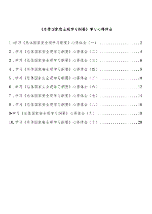 《总体国家安全观学习纲要》学习心得体会（10篇 ）.docx