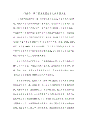 【精品文档】心得体会：践行新发展理念 推动高质量发展.docx