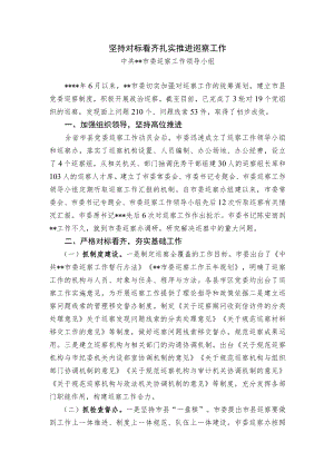 【经验交流材料】坚持对标看齐 扎实推进巡察工作.docx