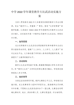 中学2022学课堂教学大比武活动实施方案.docx