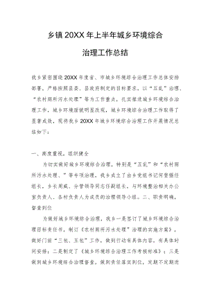 乡镇上半城乡环境综合治理工作总结.docx