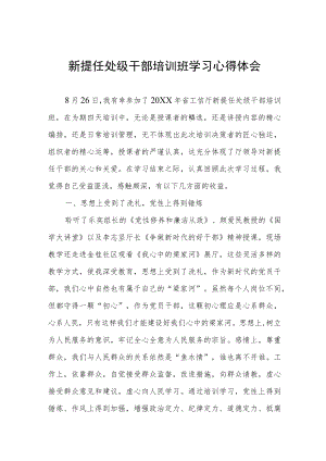 2022新提任处级干部培训班学习心得体会.docx