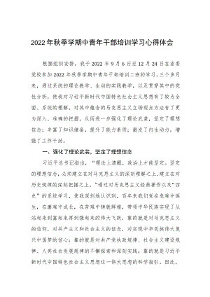 2022季学期中青干部培训学习心得体会.docx