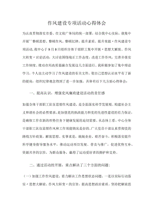作风建设专项活动心得体会.docx