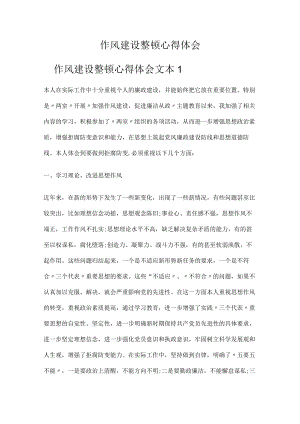 作风建设整顿心得体会.docx