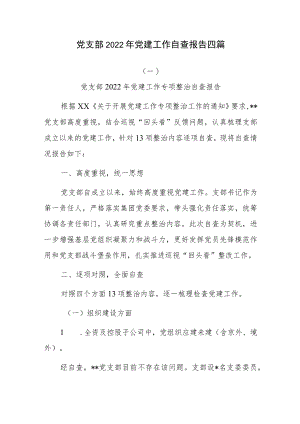 党支部2022年党建工作自查报告四篇.docx