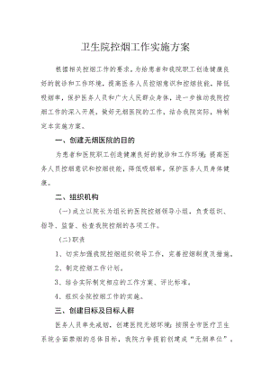 卫生院控烟工作实施方案.docx