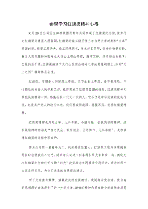 参观学习红旗渠精神心得.docx