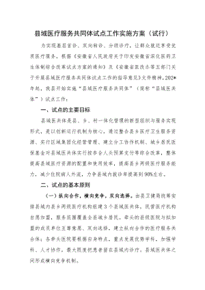 县域医疗服务共同体试点工作实施方案(试行).docx