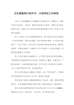 卫生健康局行政许可、行政审批工作制度.docx