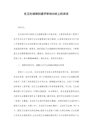 在卫生城镇创建评审培训班上的讲话.docx