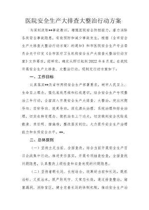 医院安全生产大排查大整治行动方案.docx