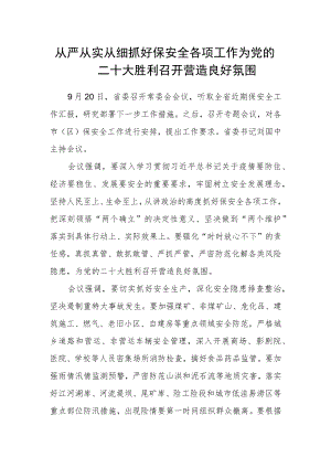 从严从实从细抓好保安全各项工作为党的二十大胜利召开营造良好氛围.docx