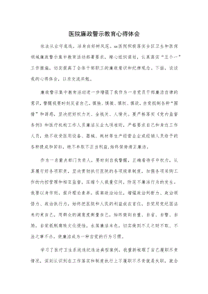 医院廉政警示教育心得体会(2).docx