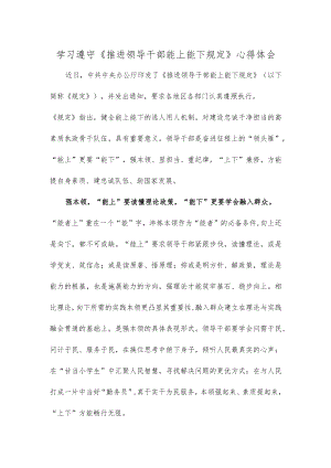 学习遵守《推进领导干部能上能下规定》心得体会.docx