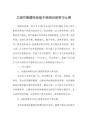 工信厅新提任处级干班培训班学习心得.docx