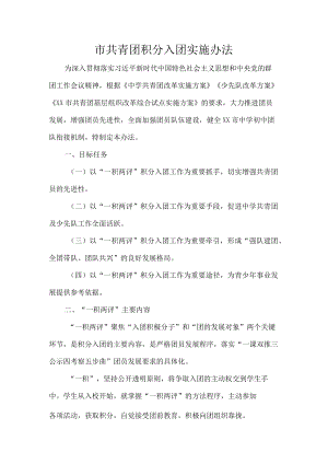 市共青团积分入团实施办法.docx
