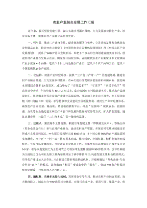 农业产业融合发展工作汇报.docx
