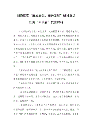 围绕落实“解放思想、振兴发展”研讨重点任务“回头看”发言材料(1).docx