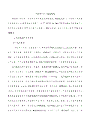 市民政十四五发展规划.docx