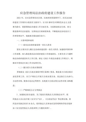应急管理局法治政府建设工作报告.docx
