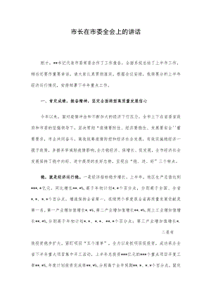 市长在市委全会上的讲话.docx