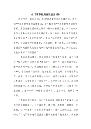 市行政审批局座谈发言材料.docx