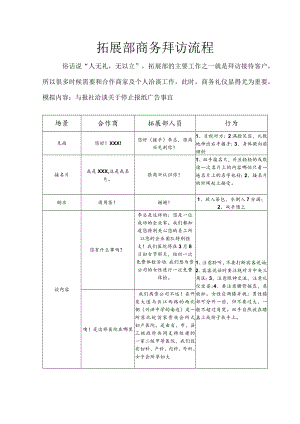 妇产医院拓展部商务拜访流程.docx