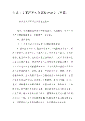 形式主义不严不实问题整改范文（两篇）.docx