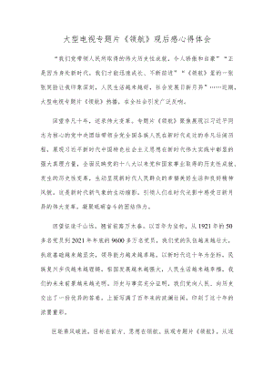 大型电视专题片《领航》观后感心得体会.docx