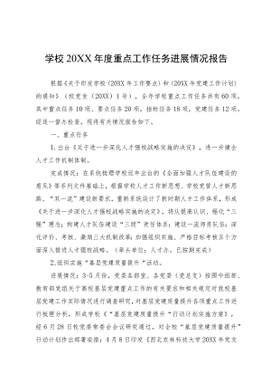 学校2018年度重点工作任务进展情况报告.docx