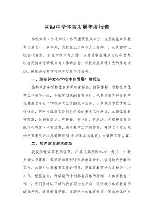 初级中学体育发展年度报告.docx
