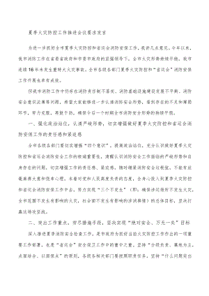夏季火灾防控工作推进会议要求发言.docx