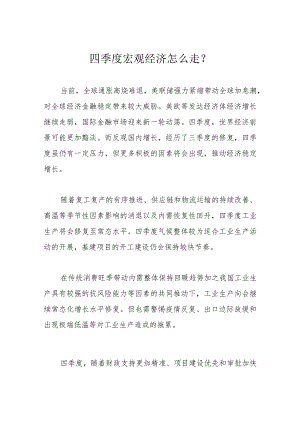 四季度宏观经济怎么走？.docx