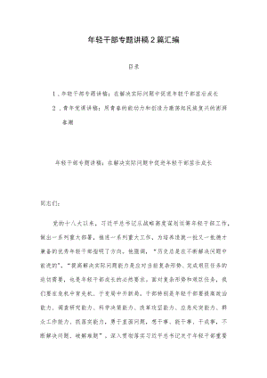 轻干部专题讲稿2篇汇编.docx