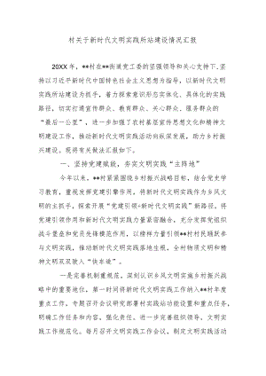 村关于新时代文明实践所站建设情况汇报.docx