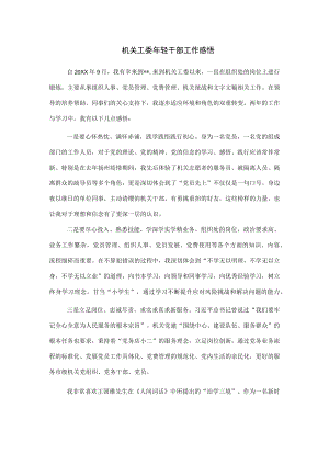 机关工委年轻干部工作感悟.docx