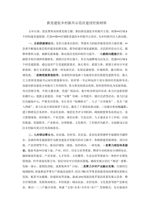 抓党建促乡村振兴示范区建设经验材料.docx