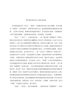 村干部培训经验交流材料.docx
