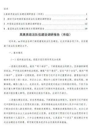 政法队伍建设情况专题调研报告4篇.docx