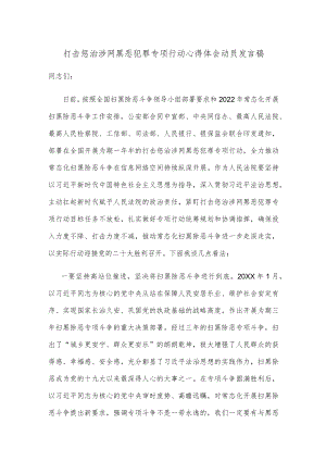 打击惩治涉网黑恶犯罪专项行动心得体会动员发言稿.docx