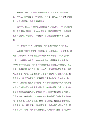 村支部先进基层党组织典型事迹材料.docx