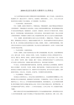 政法队伍教育大整顿学习心得体会.docx
